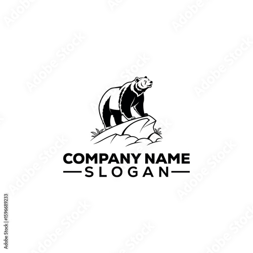 Cute Panda Climbing Bamboo Tree Logo