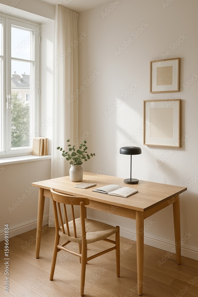 Fototapeta premium Minimalist Office with Natural Light