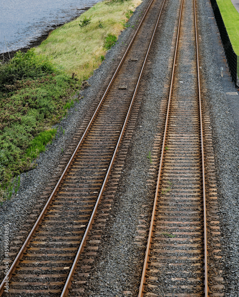 Fototapeta premium railway tracks in the countryside