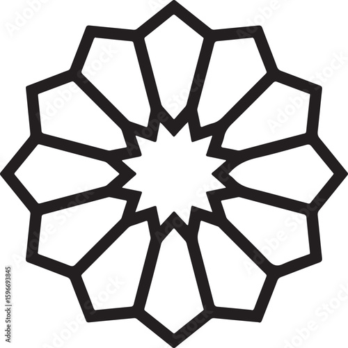 Black geometric star pattern on white background vector