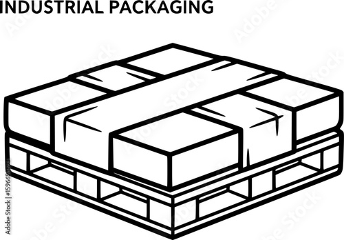 Industrial packaging icon with pallet wrap

