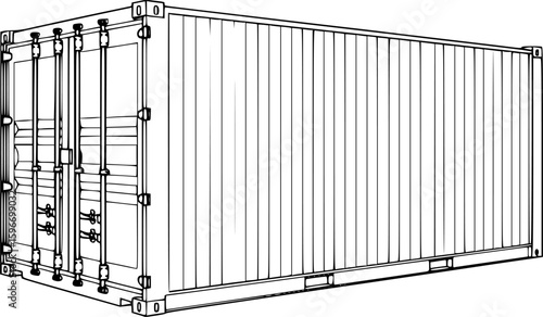 Minimalist shipping container outline
