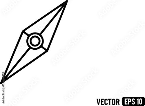 Minimalist compass needle icon design
