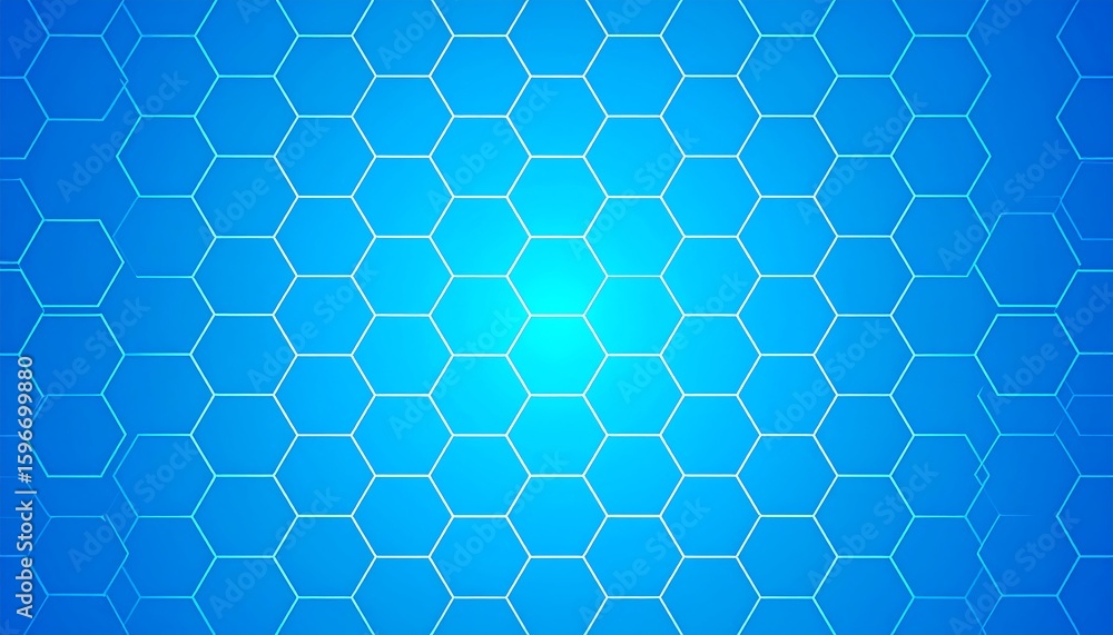 Obraz premium Hexagonal grid pattern, light blue
