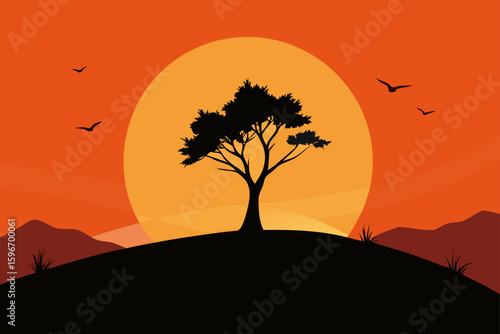 silhouette of tree