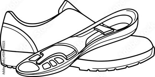 Orthotic shoe inserts outline icon vector
