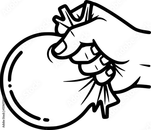 Stress ball squeeze outline icon vector
