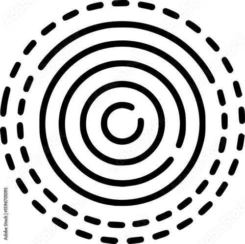 Battle royale zone closing in outline icon vector
