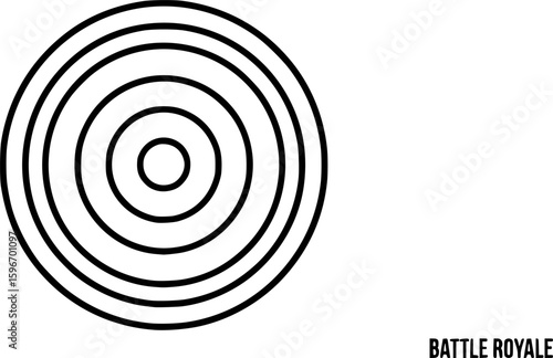 Battle royale zone closing in outline icon vector
