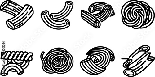 Pasta outline icon vector
