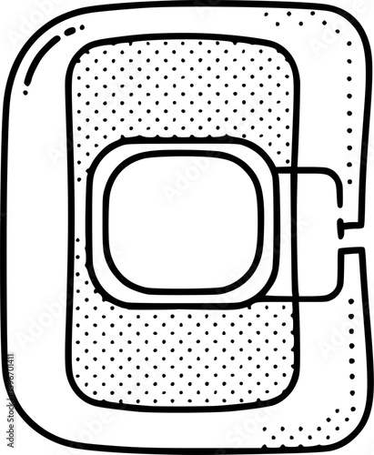 Transdermal patch outline vector design
