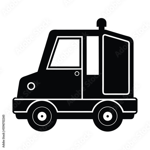 Automated guided vehicle vector silhouette