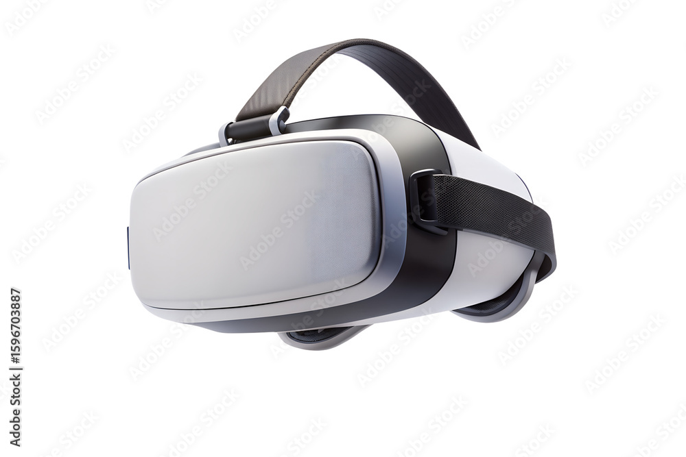 A modern virtual reality headset with a sleek design, offering an immersive digital experience isolated on transparent background A modern virtual reality headset with a sleek design, offering an immersive digital experience isolated on transparent background