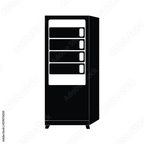 Modern vending machine vector silhouette