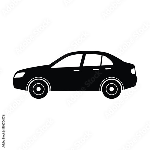 Ride sharing app car vector silhouette