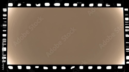 Emulate vintage video cinema via K Super film frame featuring authentic sprocket holes subtle jitter ideal overlay retro storytelling indie movies nostalgic slide