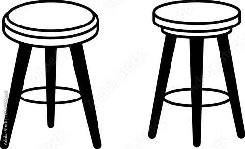 Black wooden stool vector, wooden stool art, wooden stool vector art design, Vector of wooden stool art, wooden stool isolated