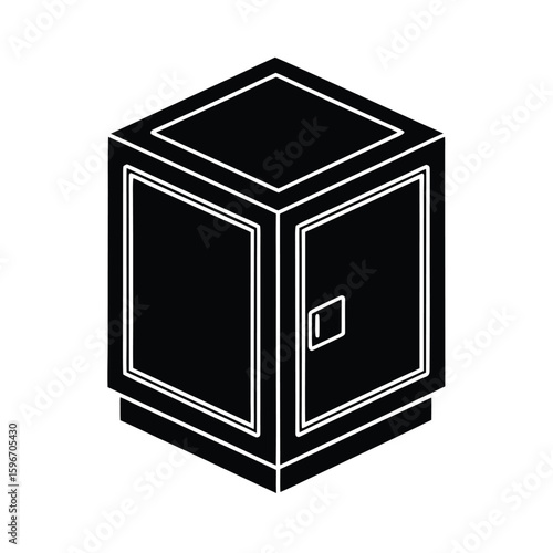 Smart delivery locker vector silhouette