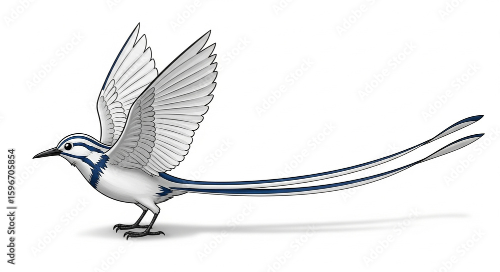 Obraz premium vector illustration of a flying bird