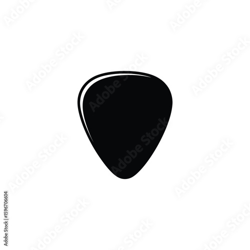 Isolated Black Guitar Pick on Transparent Background, Musical Instrument