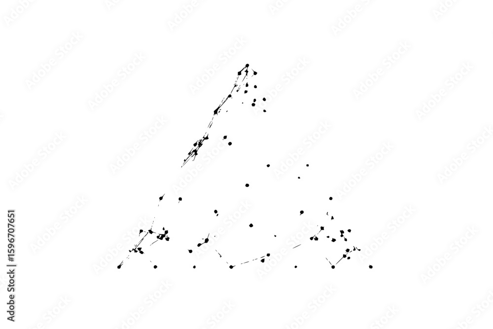Fototapeta premium Black and white abstract triangular network with connected dots and lines forming a complex structure