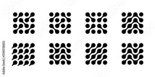 Bio cell logo, medical circuit diagonal sign. Alphabet curves as modern arrow. Innovative science integrated symbol. Connected dots merge as molecule circle. Round puzzle shape, moving round vector