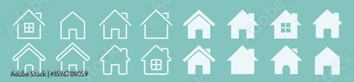 House home real estate property building architecture residence dwelling construction icon design vector