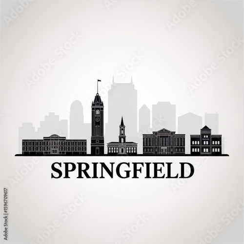 Springfield Skyline Silhouette - Missouri Landmark Vector Illustration