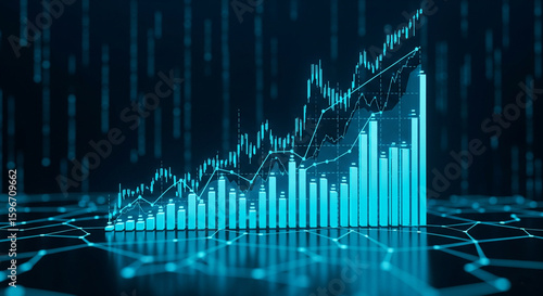 Wallpaper Mural Financial Growth Chart  A Visual Representation of Rising Investment Trends and Business Success, Highlighting Positive Market Performance and Economic Growth. Torontodigital.ca