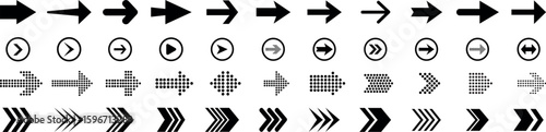 Arrow icons set. Arrow collection. Simple arrow big set. Arrow vector collection cursor. Modern simple arrows. Collection different Arrows on flat style for web design or interface. Direction symbols.