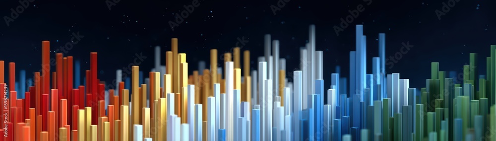Obraz premium Colorful Abstract Bar Graph in Dynamic Wave Pattern