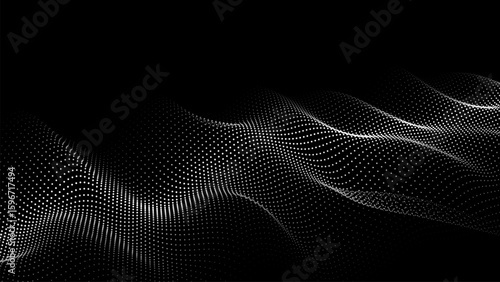 Abstract digital wave of particles. Futuristic point wave. Technology background vector. Vector illustration	