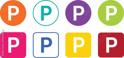 Colorful parking signs vector illustration parking symbol graphic design set