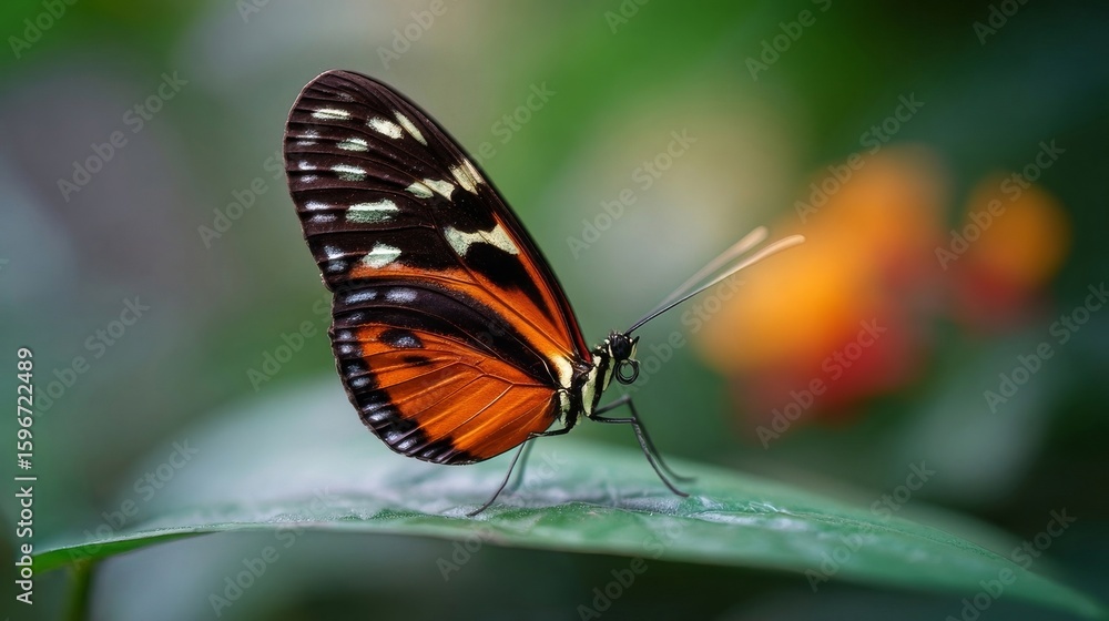 Fototapeta premium butterfly on leaf