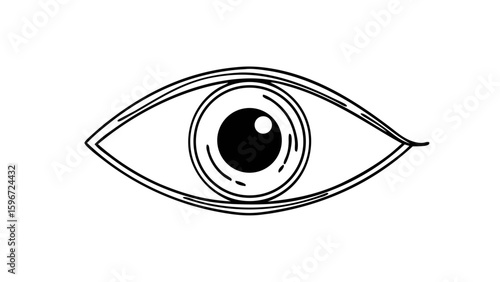 Eye Visibility Icon in Blue Outline Vector Style