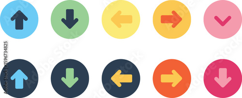 Colorful arrow icons set vector illustration direction symbols navigation signs