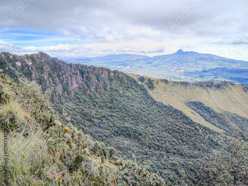 Pichincha Province, Quito, Ecuador - July 5, 2025: The Pasochoa volcano is located in the Pasochoa wildlife refuge. It is an extinct volcano, 4,200 meters high.