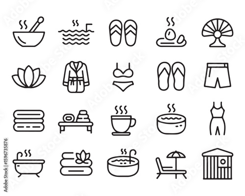 Spa and Wellness Icons Collection relaxation health