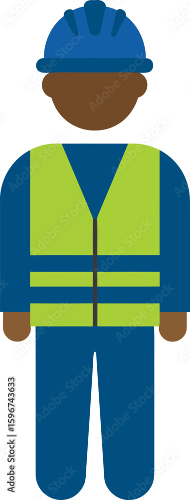 Vector Image of Construction Worker with Hard Hat and Safety Vest. Vector Image of Construction Worker with Hard Hat and Safety Vest.