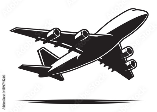 plane logo silhouette vector, aircraft logo silhouette vector, airplane silhouette vector illustration design, airliner silhouette vector logo, flying plane logo silhouettes vector on white background