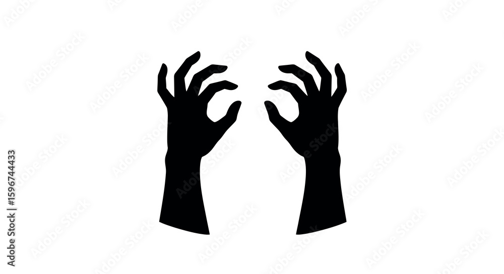 Obraz premium Silhouette of hands reaching out in expression of unity and support