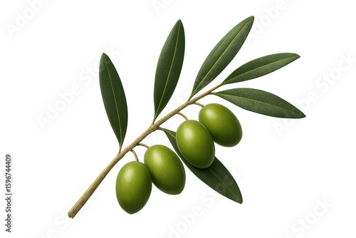 Wallpaper Mural Branch of ripe green olives with lush leaves, displayed on a transparent background, showcasing natural beauty and freshness Torontodigital.ca