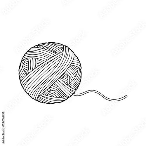 A ball of yarn isolated on white background for knitting