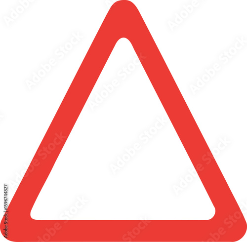 Red Triangular Warning Sign Graphic Design.