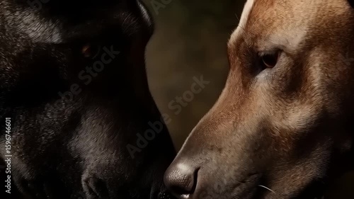 Wallpaper Mural Dogs Face to Face: Intimate Close-Up of Canine Companionship and Connection Torontodigital.ca