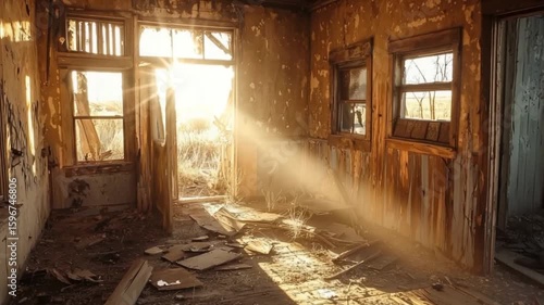 Wallpaper Mural Sunbeams in Abandoned Building Torontodigital.ca