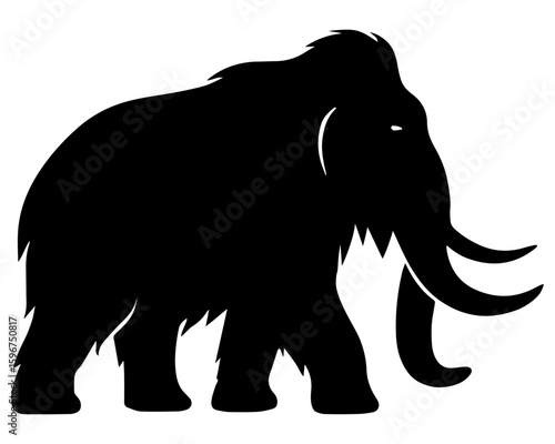 tribal mammoth silhouette icon prehistoric animal black vector