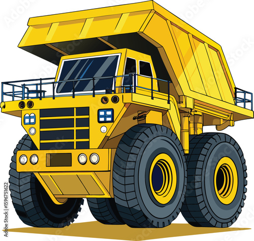Big Yellow Mining Dump Truck Heavy Machinery Construction Vehicle