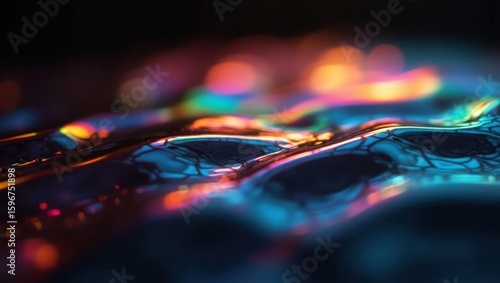 Wallpaper Mural Blurred rainbow refraction overlay effect. Light lens prism effect on black background. Holographic reflection, crystal flare leak shadow overlay. Colorful rainbow disco ball light Torontodigital.ca