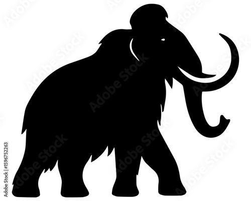 Minimalist mammoth silhouette emblem icon simple vector art